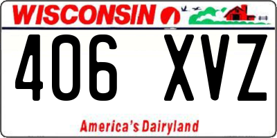 WI license plate 406XVZ