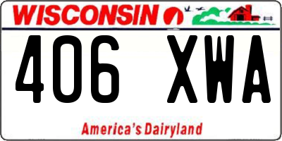 WI license plate 406XWA