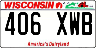 WI license plate 406XWB