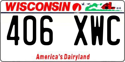 WI license plate 406XWC