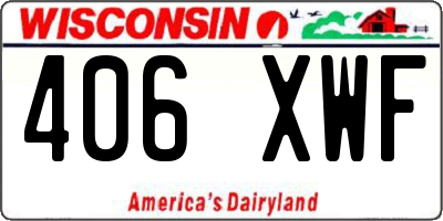 WI license plate 406XWF