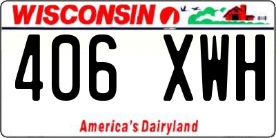 WI license plate 406XWH