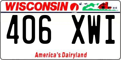 WI license plate 406XWI