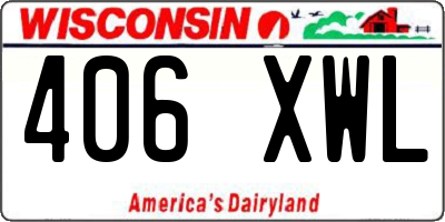 WI license plate 406XWL