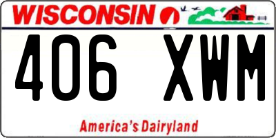 WI license plate 406XWM