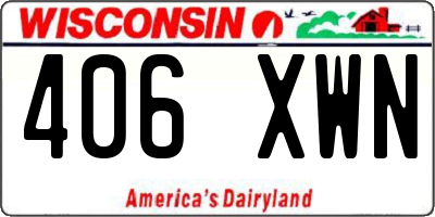 WI license plate 406XWN