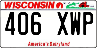 WI license plate 406XWP