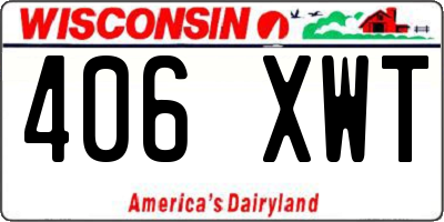 WI license plate 406XWT