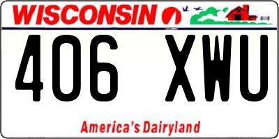 WI license plate 406XWU