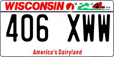 WI license plate 406XWW