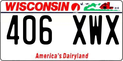 WI license plate 406XWX