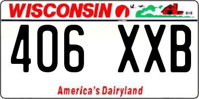 WI license plate 406XXB