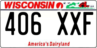 WI license plate 406XXF
