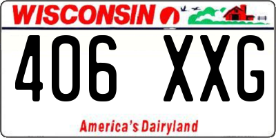 WI license plate 406XXG