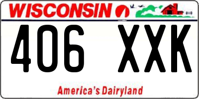 WI license plate 406XXK
