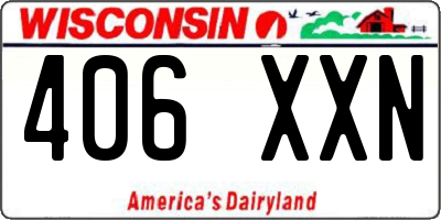 WI license plate 406XXN