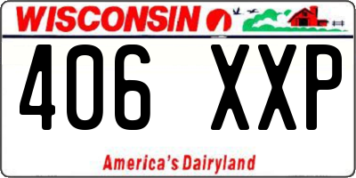 WI license plate 406XXP