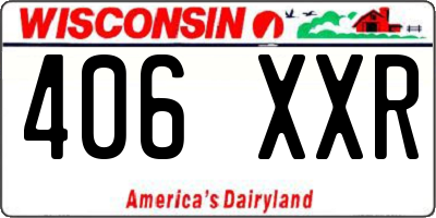 WI license plate 406XXR