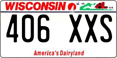 WI license plate 406XXS
