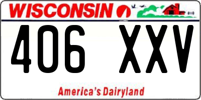 WI license plate 406XXV