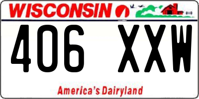 WI license plate 406XXW