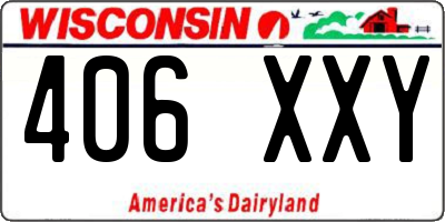 WI license plate 406XXY