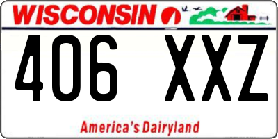 WI license plate 406XXZ