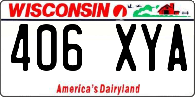 WI license plate 406XYA