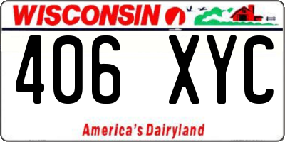 WI license plate 406XYC