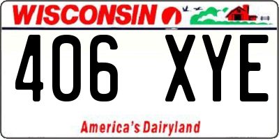 WI license plate 406XYE
