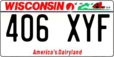 WI license plate 406XYF