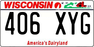 WI license plate 406XYG