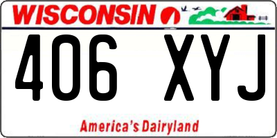 WI license plate 406XYJ