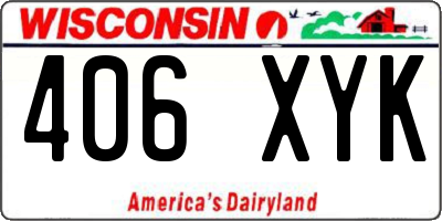 WI license plate 406XYK