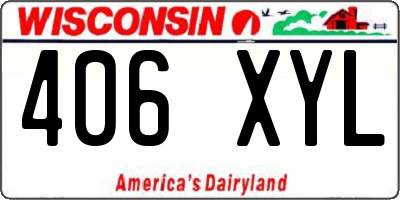WI license plate 406XYL