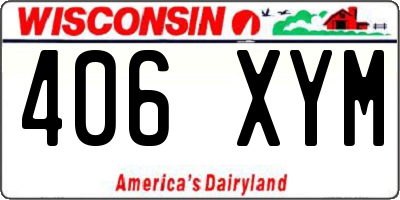 WI license plate 406XYM