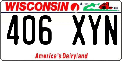WI license plate 406XYN