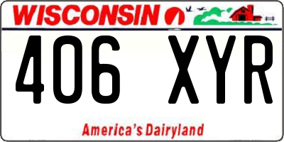 WI license plate 406XYR