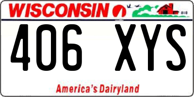 WI license plate 406XYS