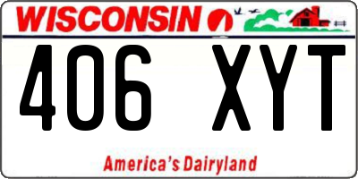 WI license plate 406XYT