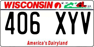 WI license plate 406XYV