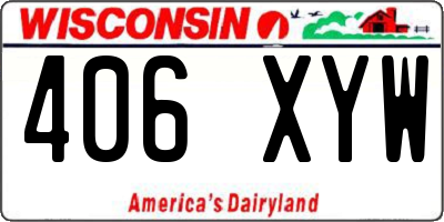 WI license plate 406XYW