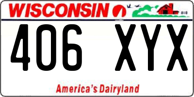 WI license plate 406XYX