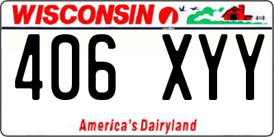 WI license plate 406XYY