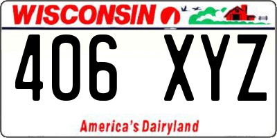 WI license plate 406XYZ