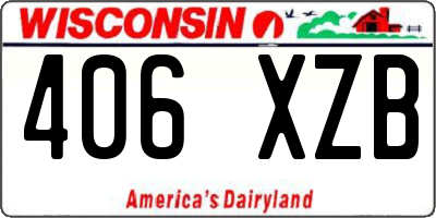 WI license plate 406XZB