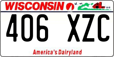 WI license plate 406XZC