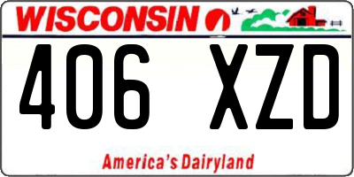 WI license plate 406XZD