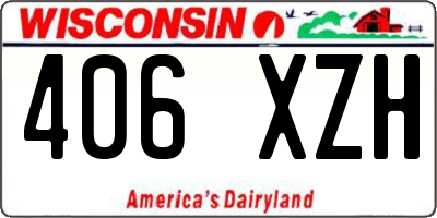WI license plate 406XZH