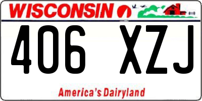 WI license plate 406XZJ